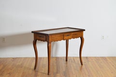 French Louis XV Period Shaped Walnut 3-Drawer Table, mid 18th century