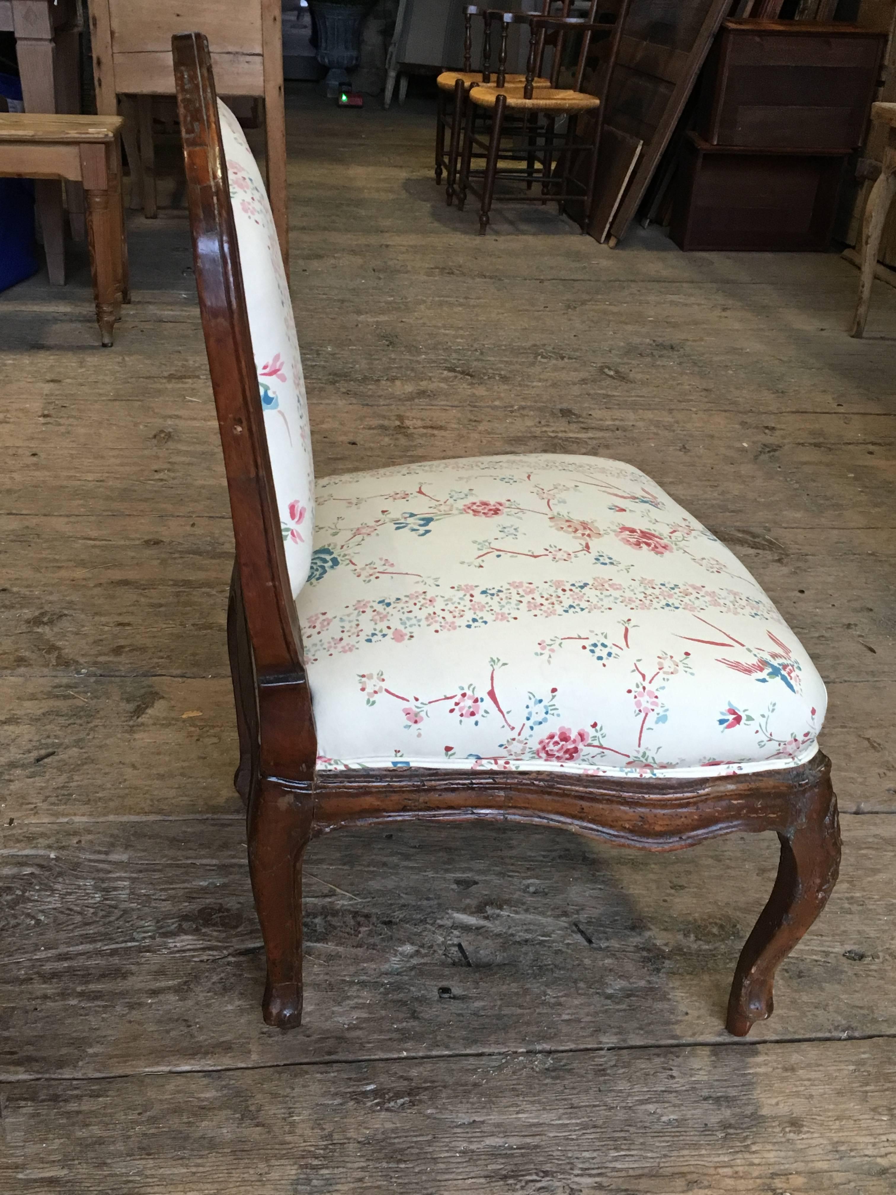 Carved French Louis XV Period Slipper Chair