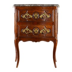 French Louis XV Period Small Walnut Commode with Castle Baron's Crown Stamp