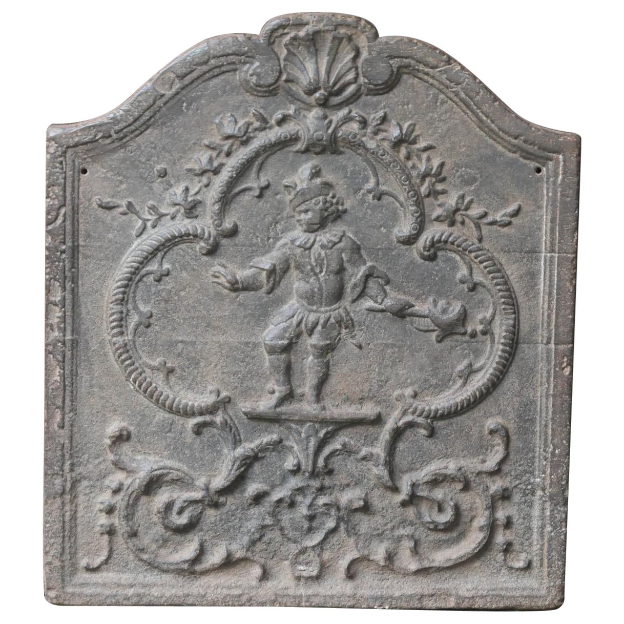French Louis XV Period 'Street Musician' Fireback / Backsplash, 18th Century