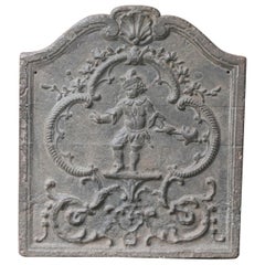 French Louis XV Period 'Street Musician' Fireback / Backsplash, 18th Century