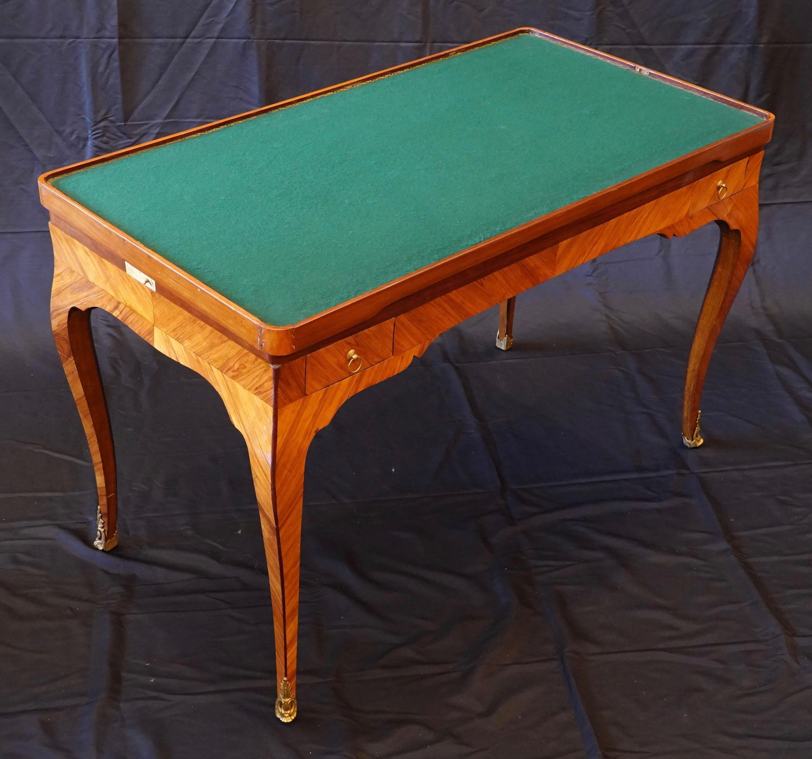 Embossed French Louis XV Period Tric Trac or Backgammon Table Stamped P. Roussel For Sale