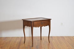 French Louis XV Period Walnut 1-Drawer Table, mid 18th century