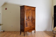 French Louis XV Period Walnut 2-Door Armoire of 3/4 size, mid 18th cen.