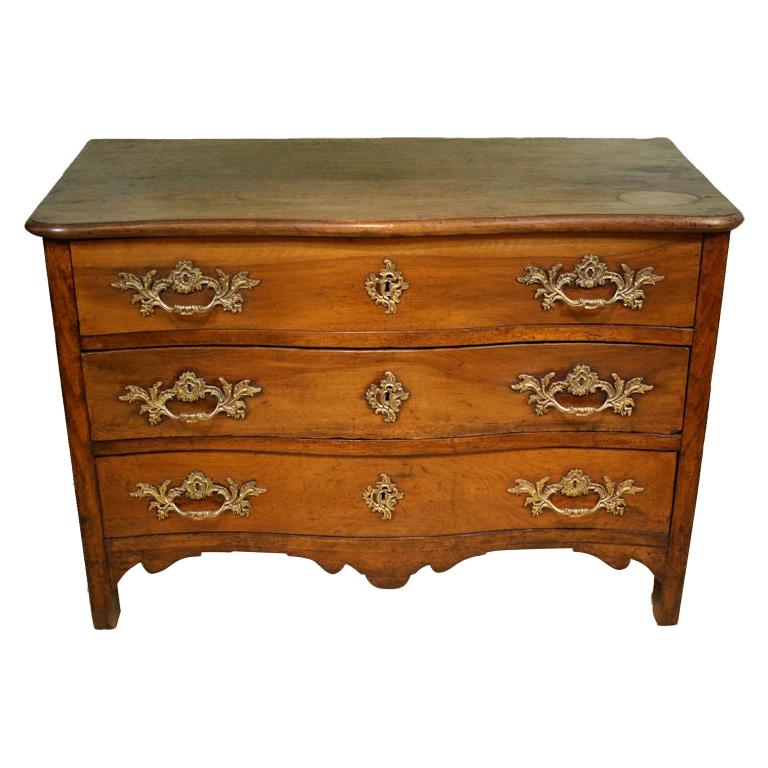 French Louis XV Period Walnut Commode For Sale