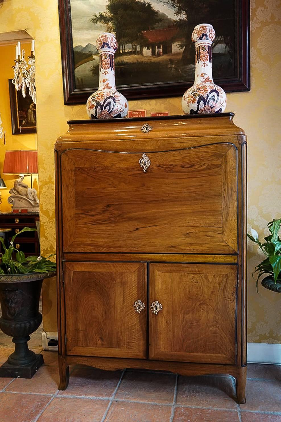 French Louis XV Period Walnut Fall-Top Secretary Desk, circa 1740-1750 6