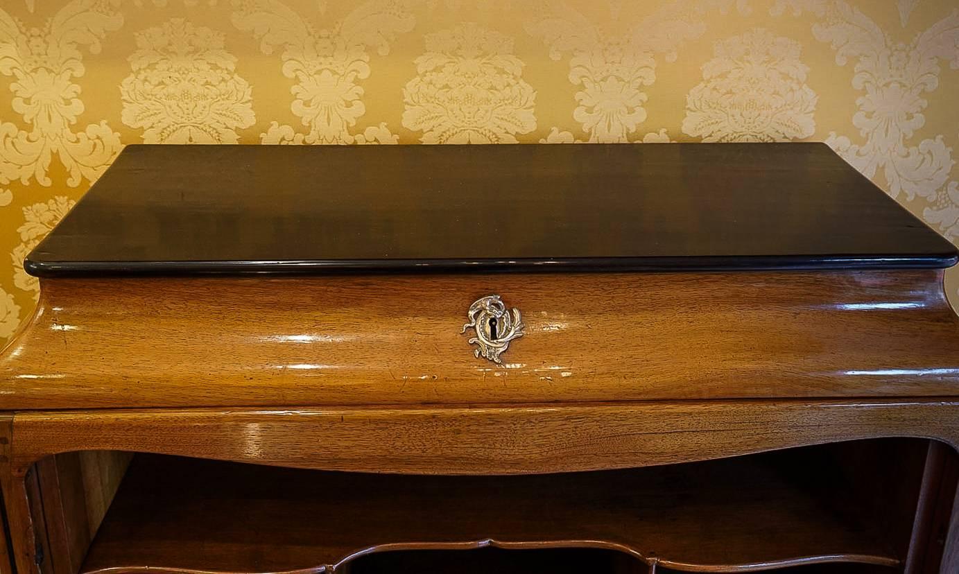 Varnished French Louis XV Period Walnut Fall-Top Secretary Desk, circa 1740-1750