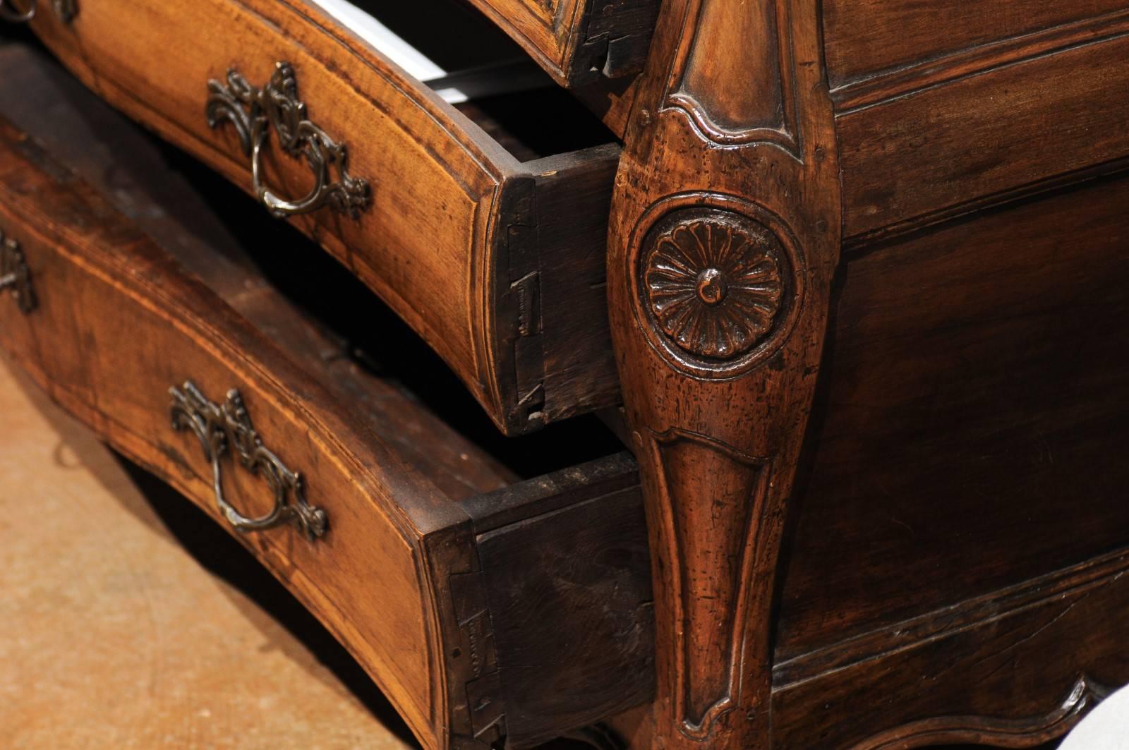 French Louis XV Period Walnut Three-Drawer Commode from Provence, circa 1750 6