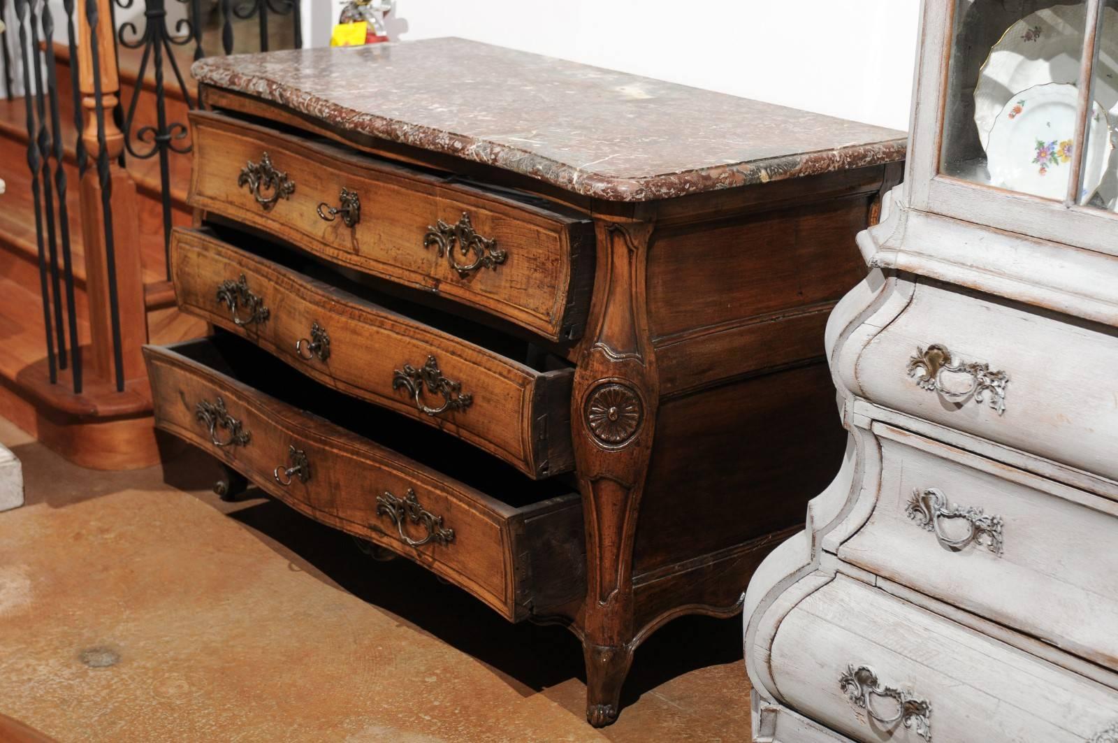 French Louis XV Period Walnut Three-Drawer Commode from Provence, circa 1750 5