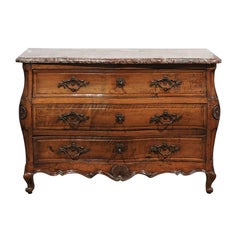 French Louis XV Period Walnut Three-Drawer Commode from Provence, circa 1750