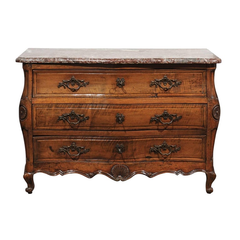 French Louis XV Period Walnut Three-Drawer Commode from Provence, circa ...