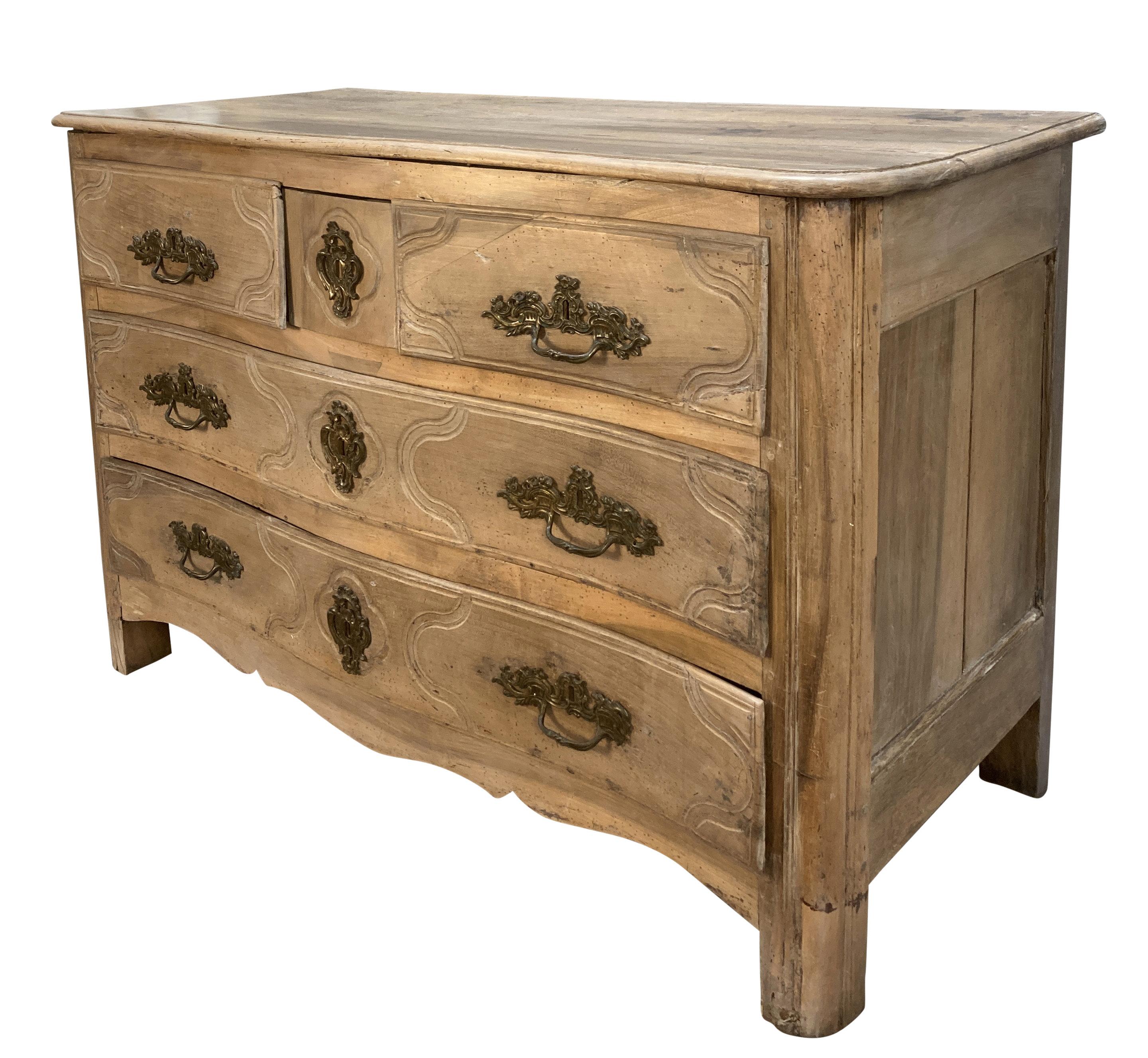 French Louis XV Pickled Walnut Commode In Good Condition For Sale In Kent, Dover