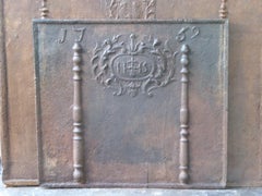 French Louis XV 'Pillars of Hercules' Fireback, 18th Century