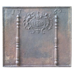 French Louis XV 'Pillars of Hercules' Fireback, 18th Century