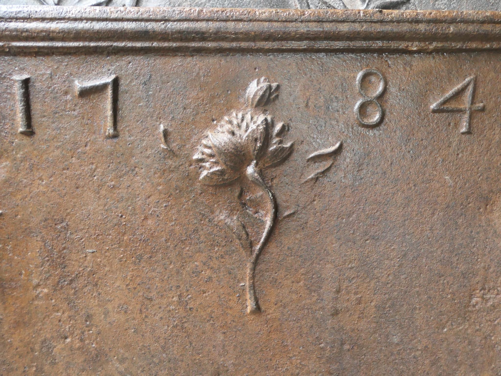 French Louis XV 'Pillars with Decoration' Fireback, 18th Century 3