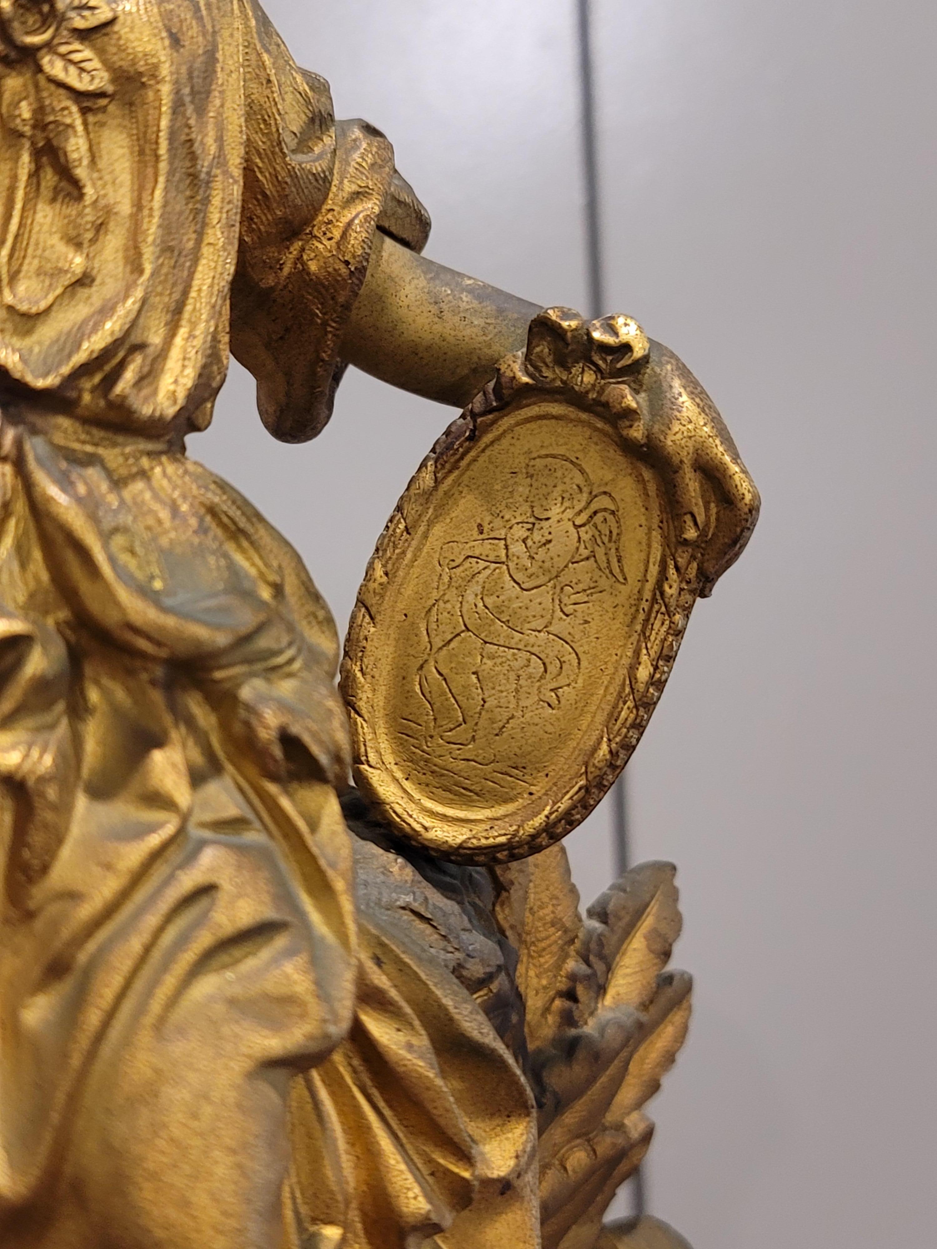 Horloge française Louis XV en porcelaine patinée et bronze doré signée Hottot Japy Frères en vente 3