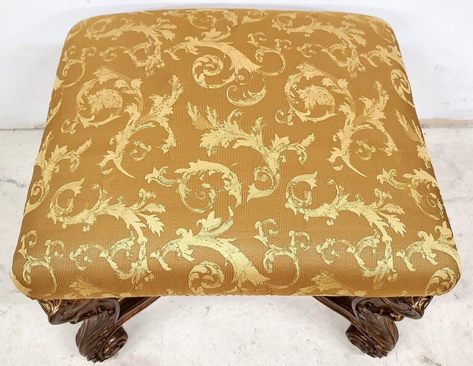 For FULL item description be sure to click on CONTINUE READING at the bottom of this listing.

Offering one of our recent Palm Beach estate fine furniture acquisitions of a French Louis XV pouffe footstool ottoman by Marge Carson.

Approximate