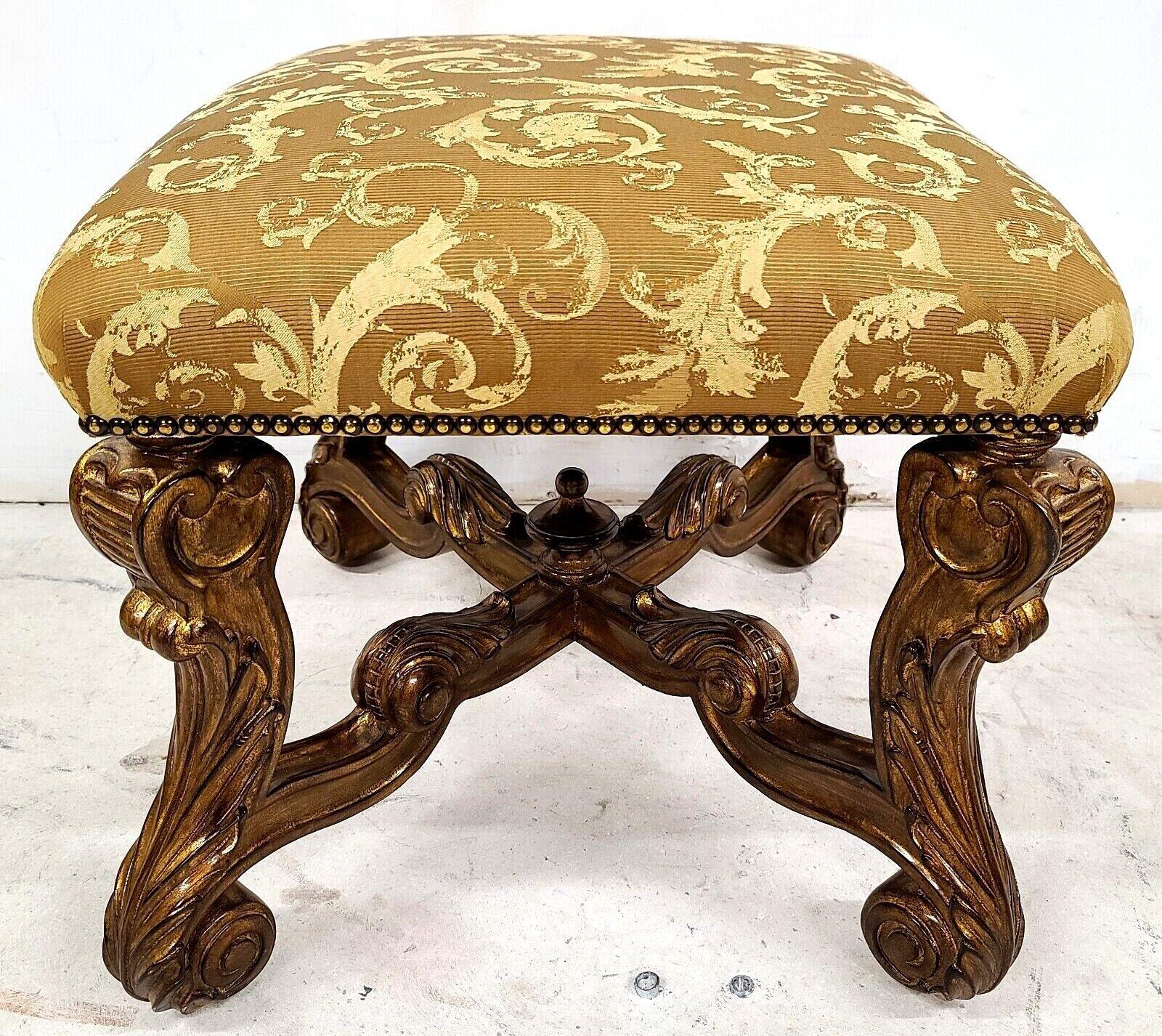 French Louis XV Pouffe Footstool Ottoman by Marge Carson 1