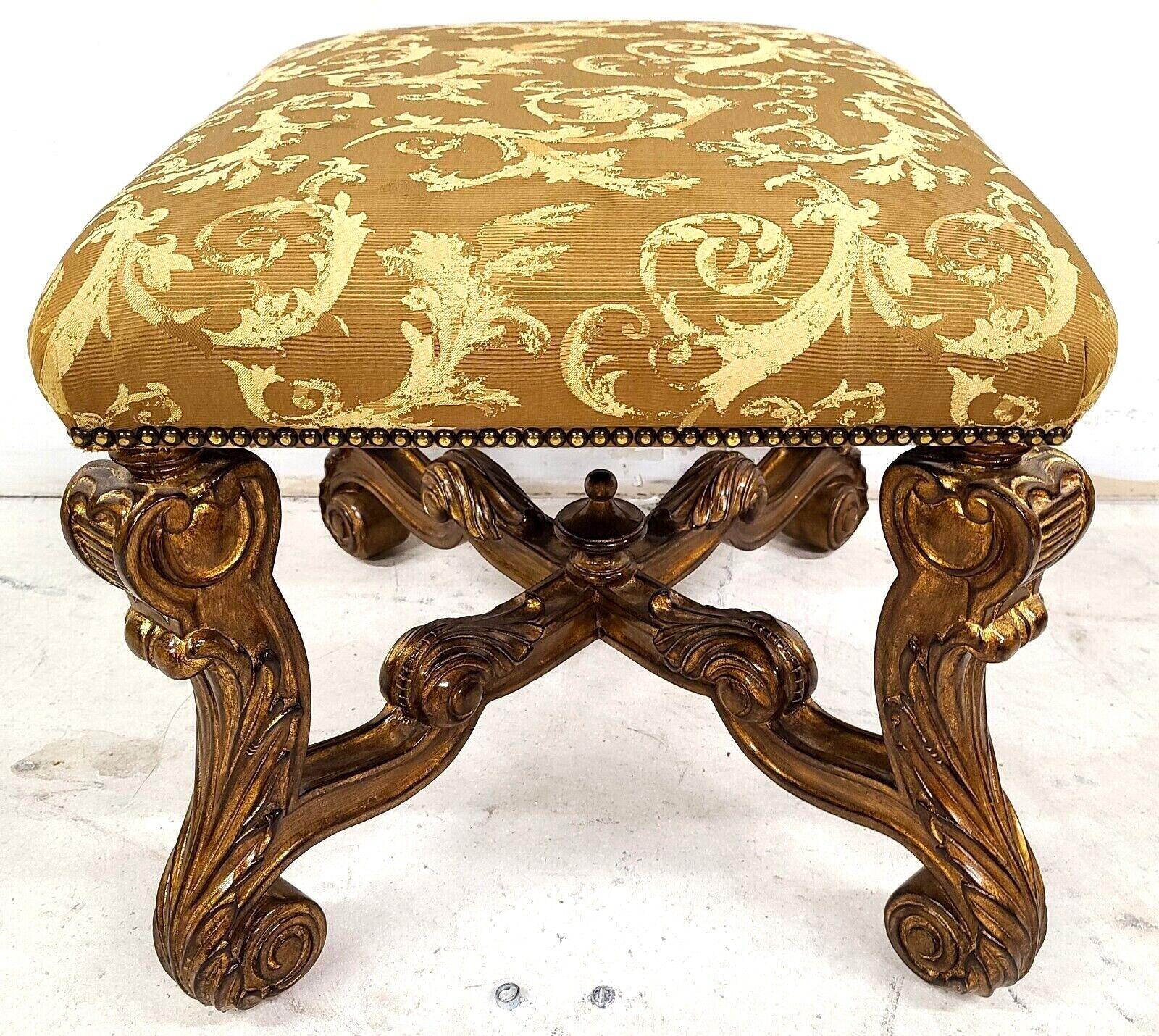 French Louis XV Pouffe Footstool Ottoman by Marge Carson 2