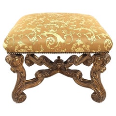 French Louis XV Pouffe Footstool Ottoman by Marge Carson