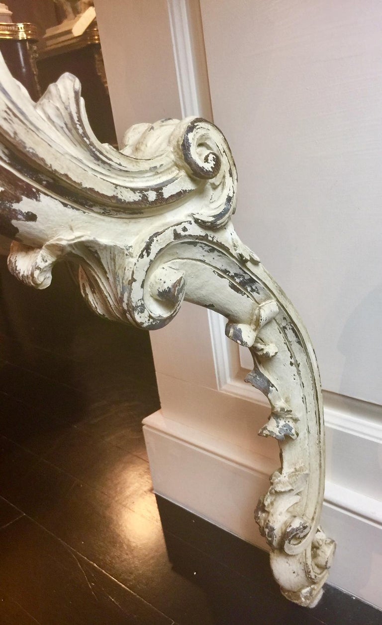 French Louis XV Provencal Style, 19th Century Marble-Top Console Table For Sale 1