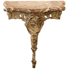 French Louis XV Provencal Style, 19th Century Marble-Top Console Table
