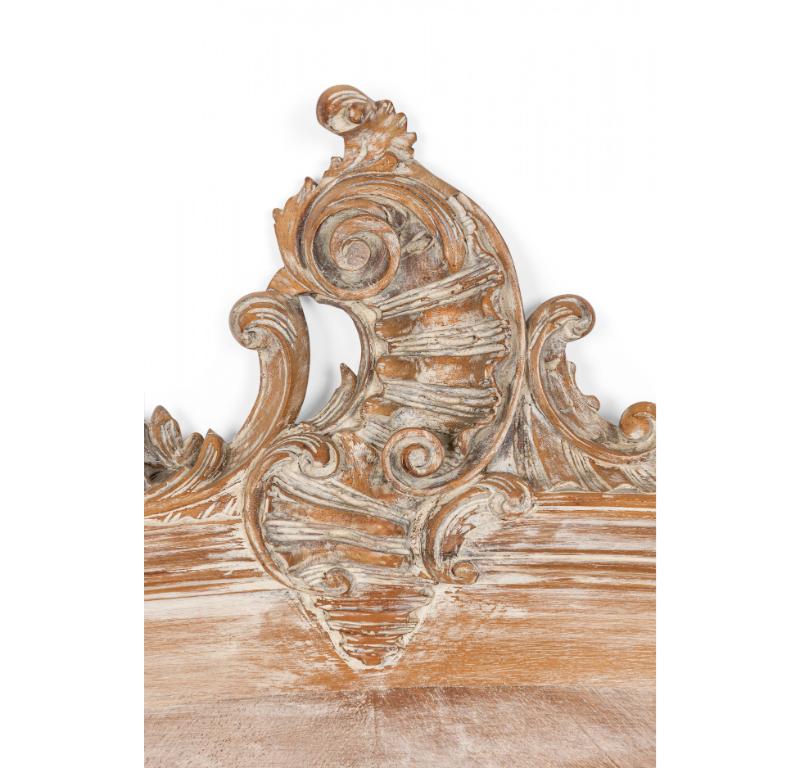 French Louis XV Provincial Bleached Full Bed For Sale 5