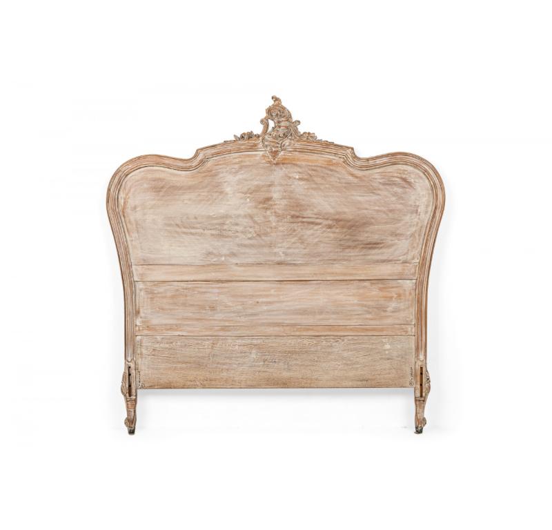 Wood French Louis XV Provincial Bleached Full Bed For Sale