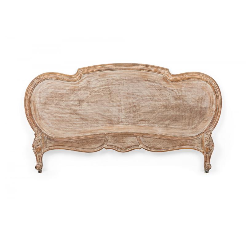 19th Century French Louis XV Provincial Bleached Full Bed For Sale