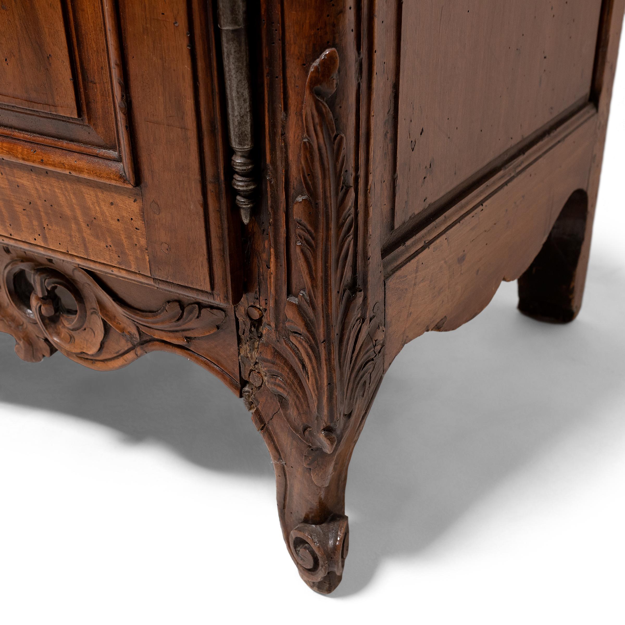 French Louis XV Provincial Fruitwood Armoire, c. 1800 1