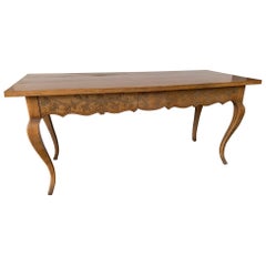French Louis XV Provincial Style Carved Walnut Dining/Refectory Table