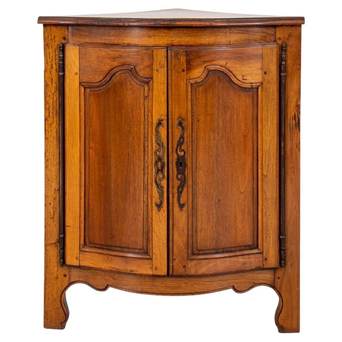 French Louis XV Provincial Style Corner Cupboard For Sale
