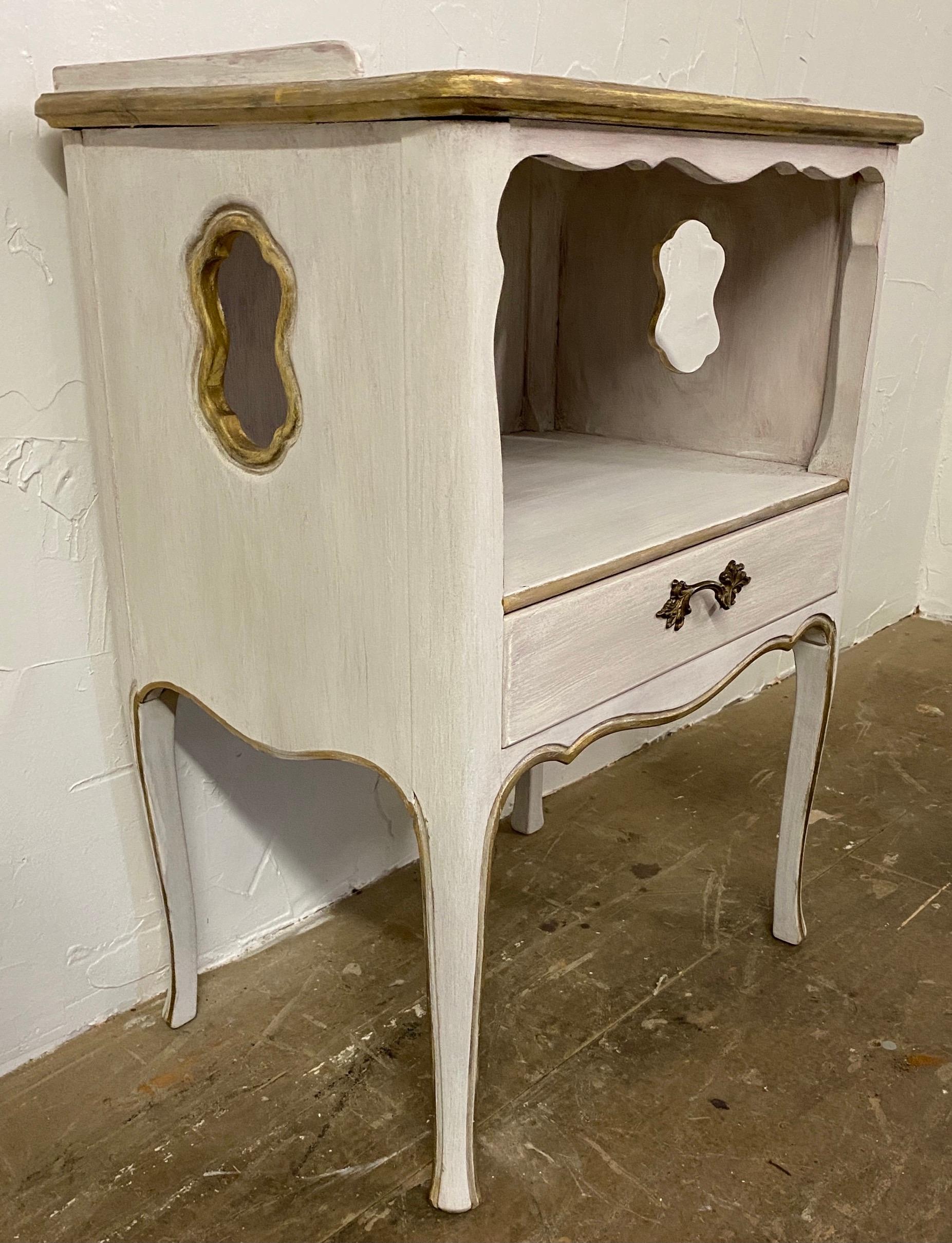 French Louis XV Provincial Style Night Stand In Good Condition For Sale In Sheffield, MA