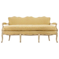 French Louis XV Provincial Style Painted Serpentine Sofa