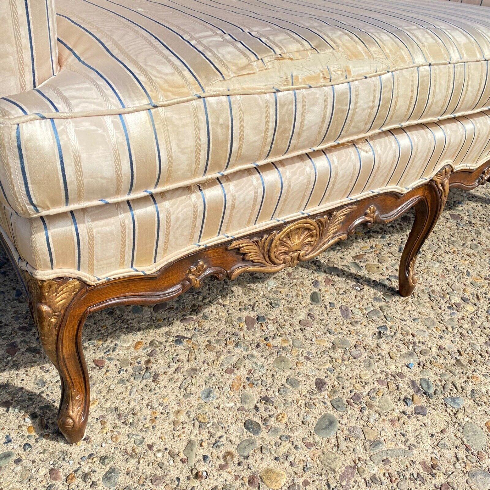 20th Century French Louis XV Provincial Style Upholstered Loveseat Sofa Settee - a Pair For Sale