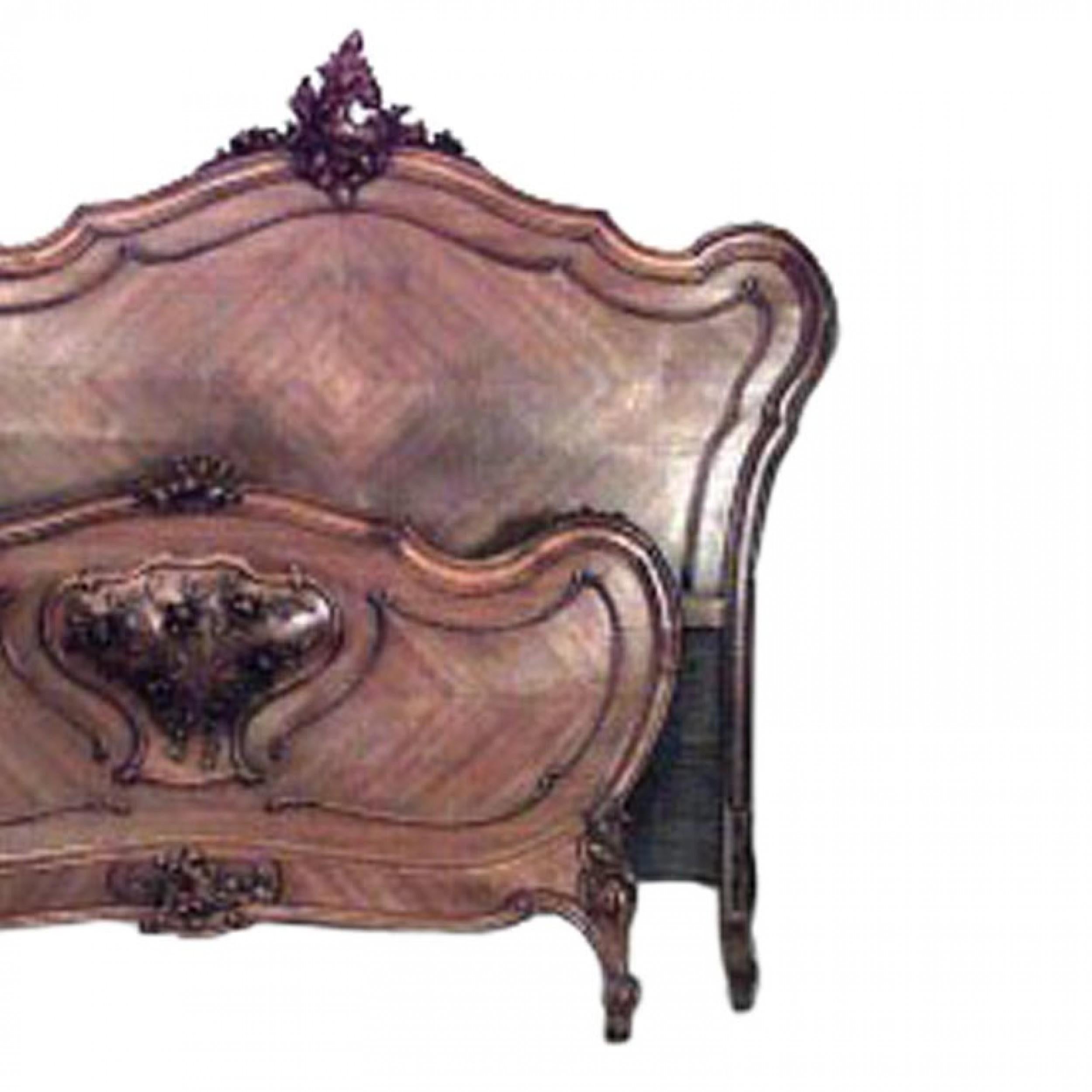 19th Century French Louis XV Provincial Style Walnut Full Bed