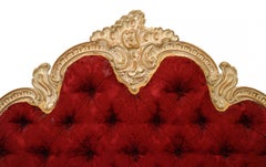 French Louis XV Red and Gold Twin Headboard