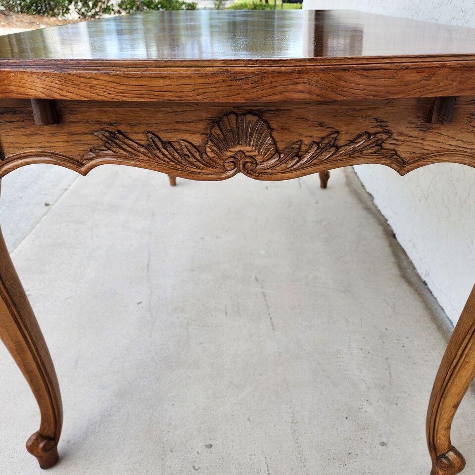 French Louis XV Refractory Dining Table Carved Oak For Sale 6
