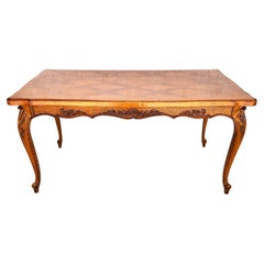 French Louis XV Refractory Dining Table Carved Oak