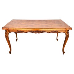 French Louis XV Refractory Dining Table Carved Oak