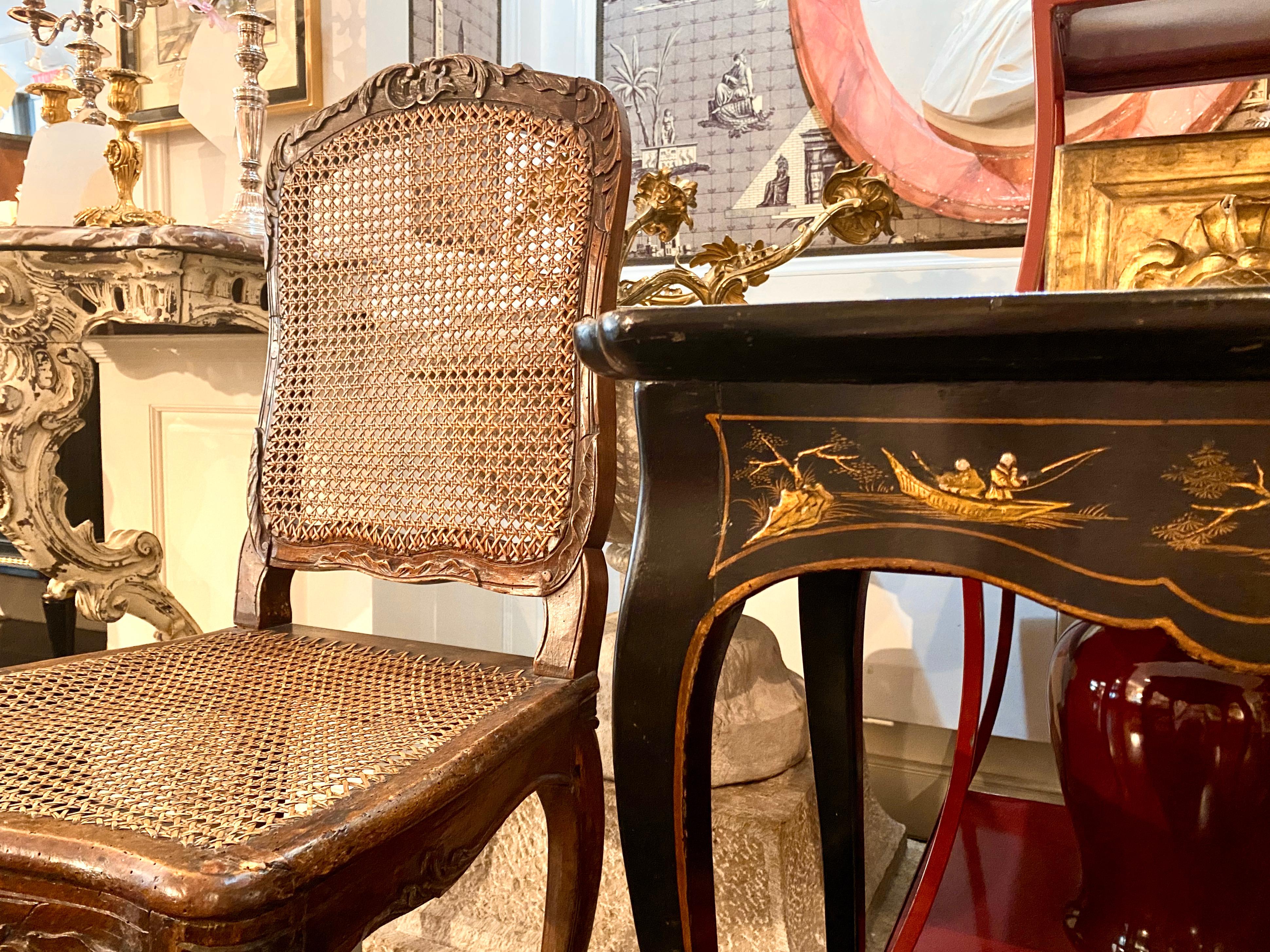 French, Louis XV Régence Caned Chairs, 18th Century, Two Similar For Sale 2