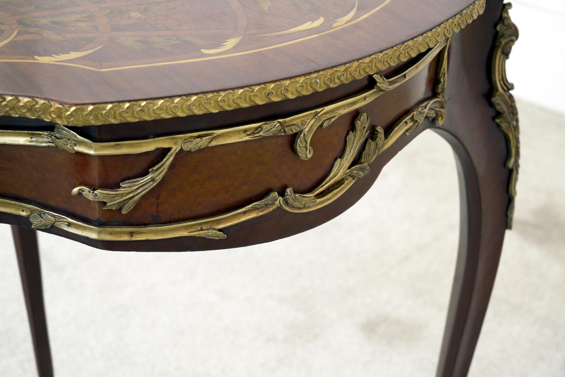 French Louis XV Revival Side Dressing Table Inlay For Sale 4