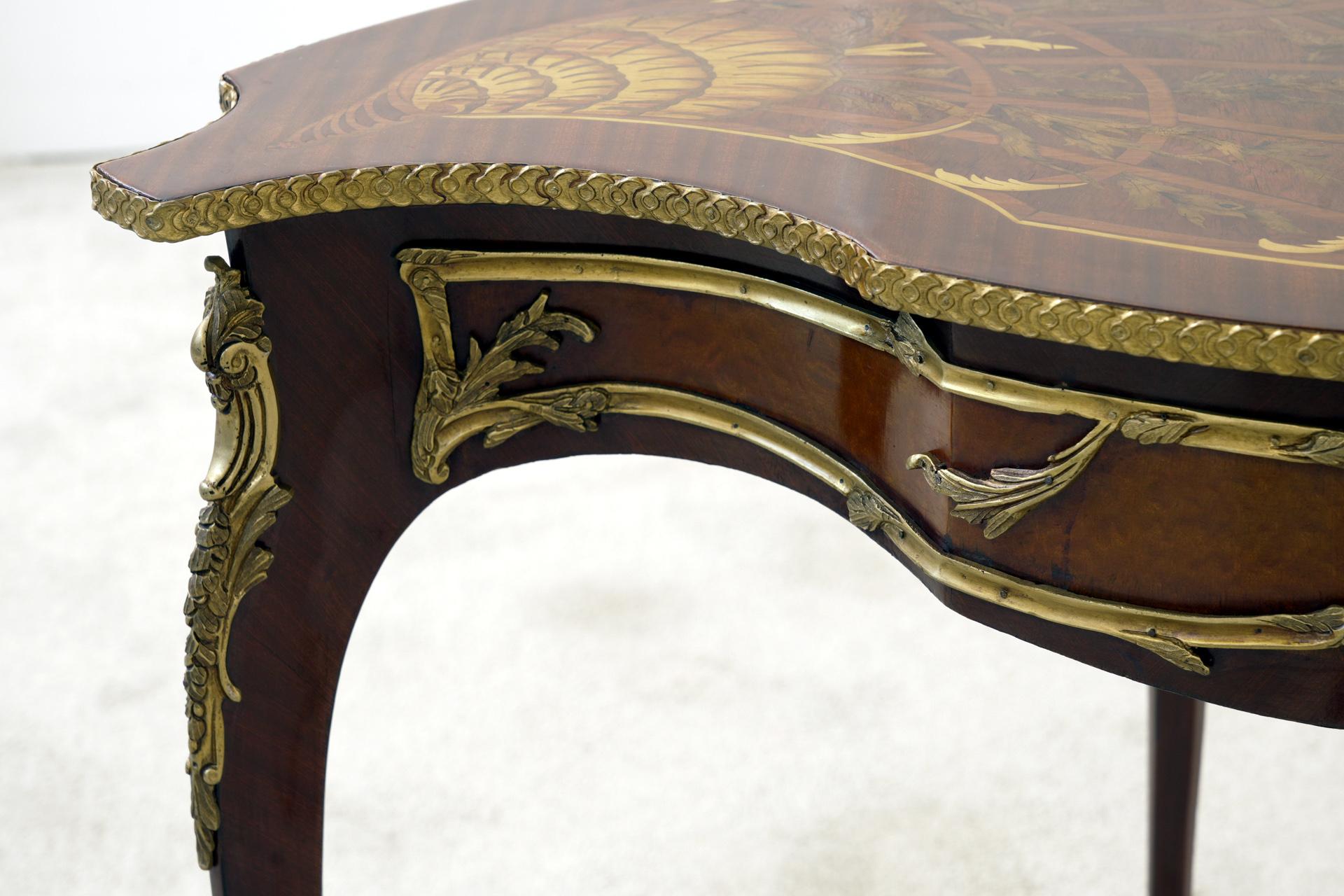 French Louis XV Revival Side Dressing Table Inlay For Sale 5