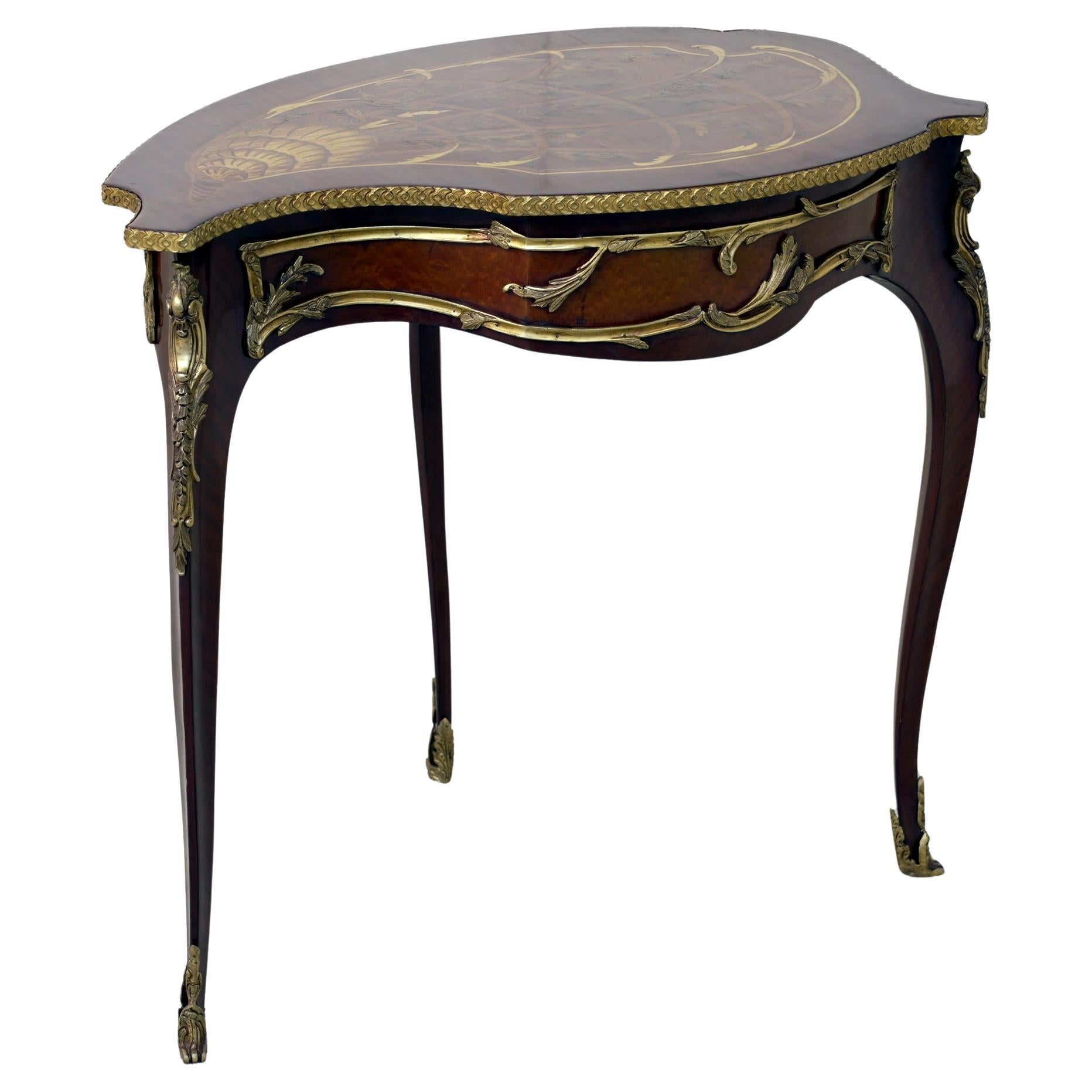 French Louis XV Revival Side Dressing Table Inlay For Sale
