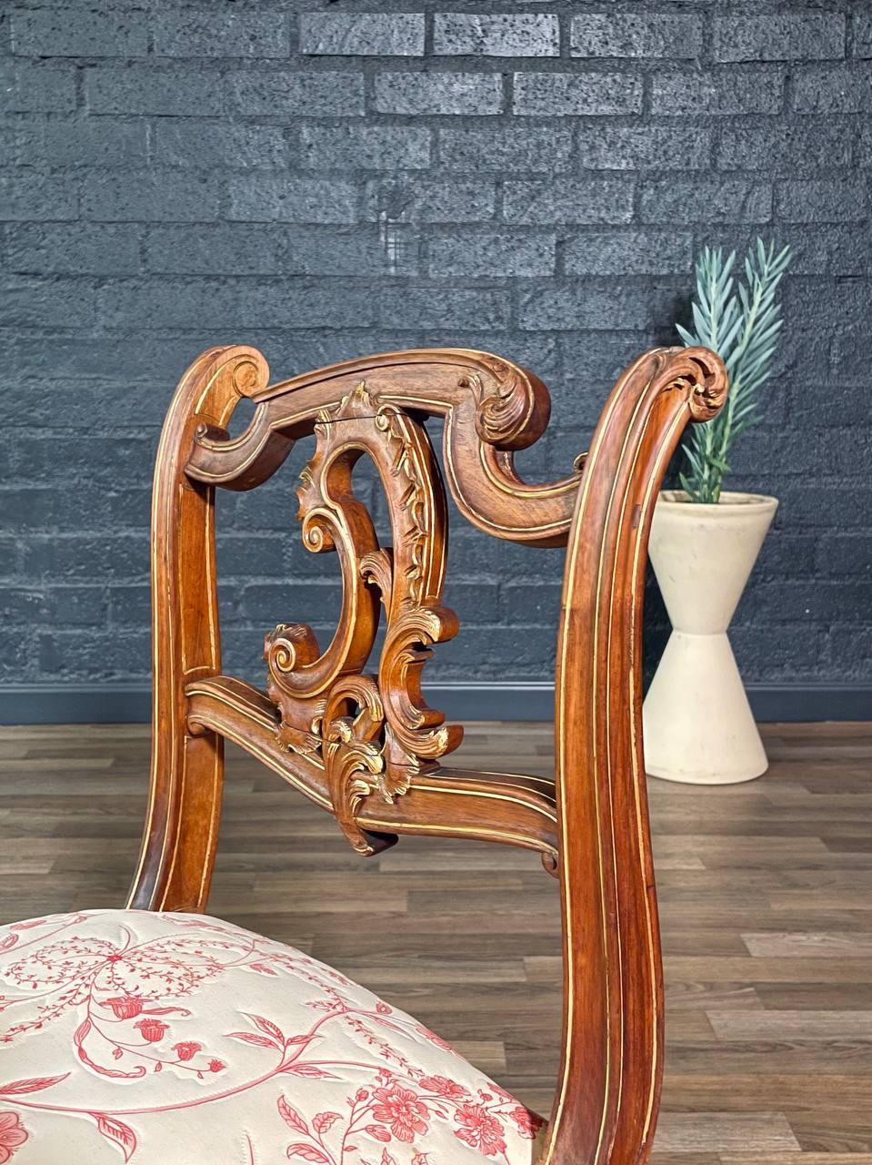 Tappezzeria Panca da camera da boudoir in stile Rococo Luigi XV francese in vendita