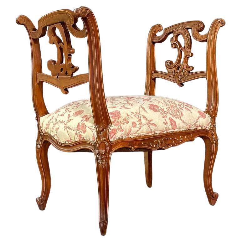 Panca da camera da boudoir in stile Rococo Luigi XV francese in vendita