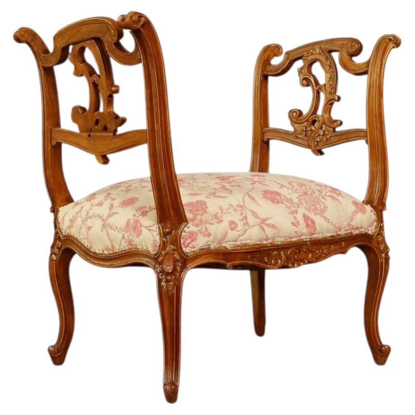 French Louis XV Rococo Style Boudoir Dressing Bench For Sale