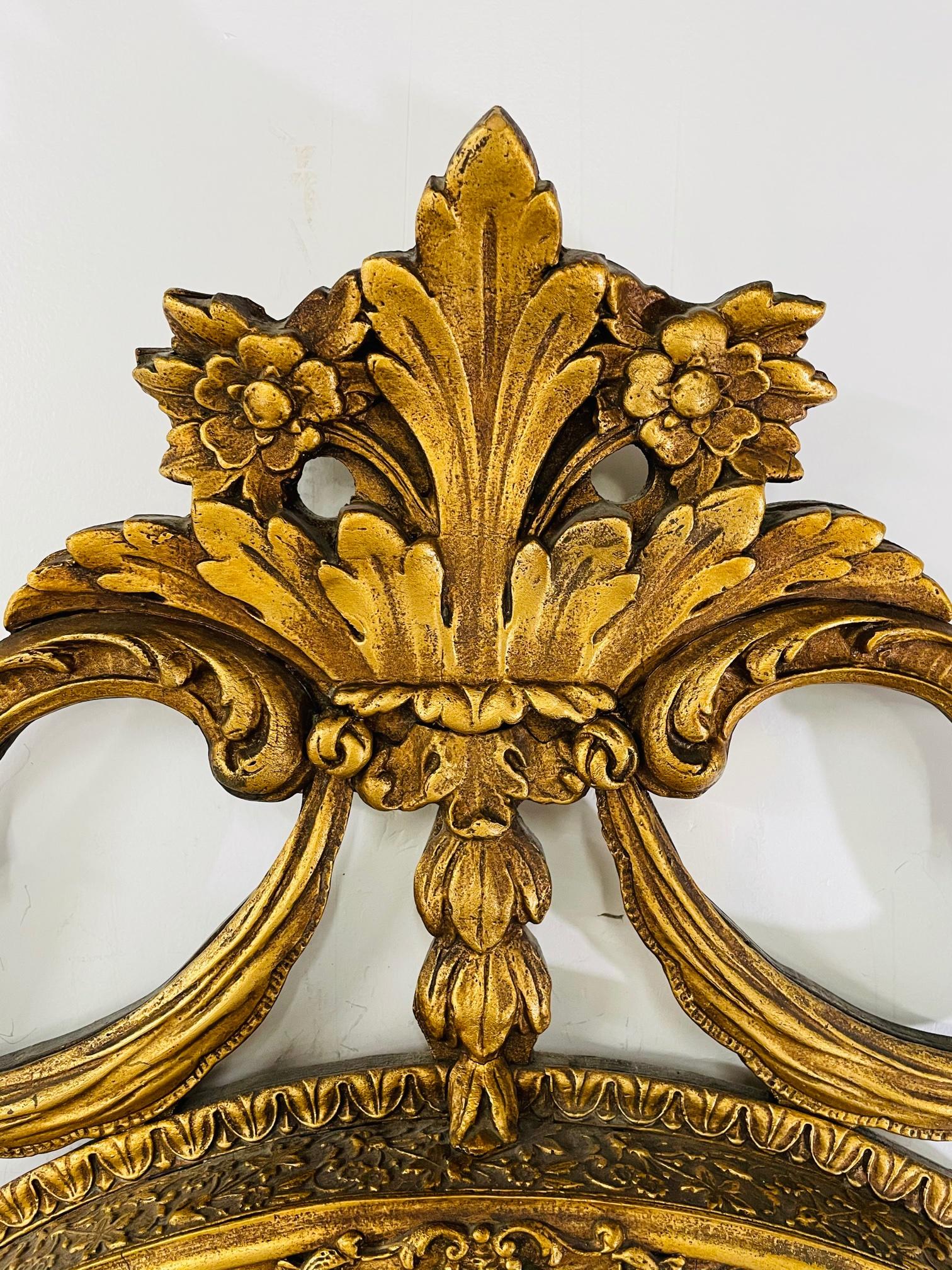 20th Century French Louis XV Rococo Style Gilt Wood Circular Wall or Mantel Mirror