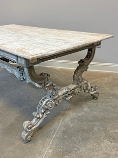 French Louis XV Rococo Style Painted Desk or Dining Table