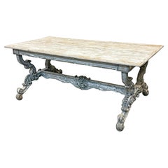French Louis XV Rococo Style Painted Desk or Dining Table